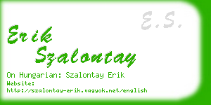 erik szalontay business card